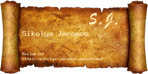 Sikolya Jeromos névjegykártya